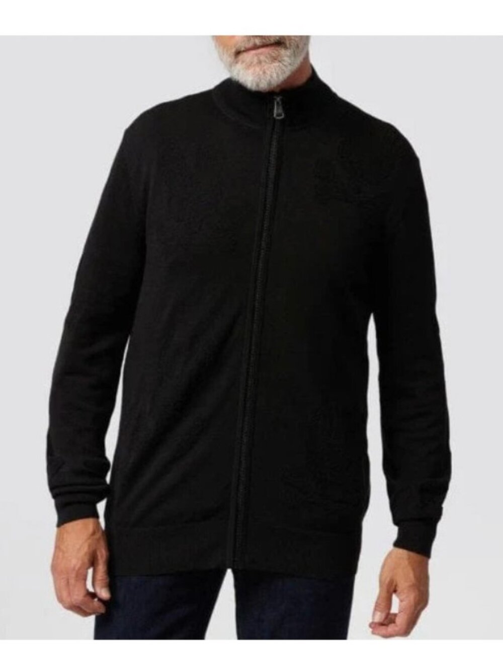 Psycho Bunny Lacomb All Over Bunny Zip Sweater Black Mens Medium